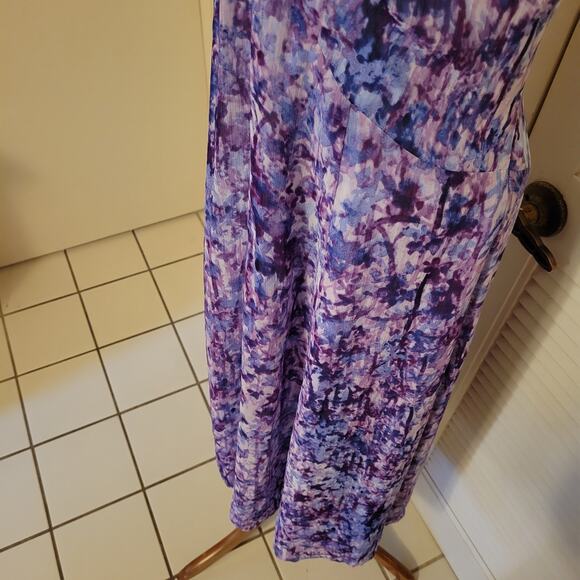 Evan Picone Purple Sleeveless Midi Fit and Flare Dress Size 14 - Picture 3 of 8